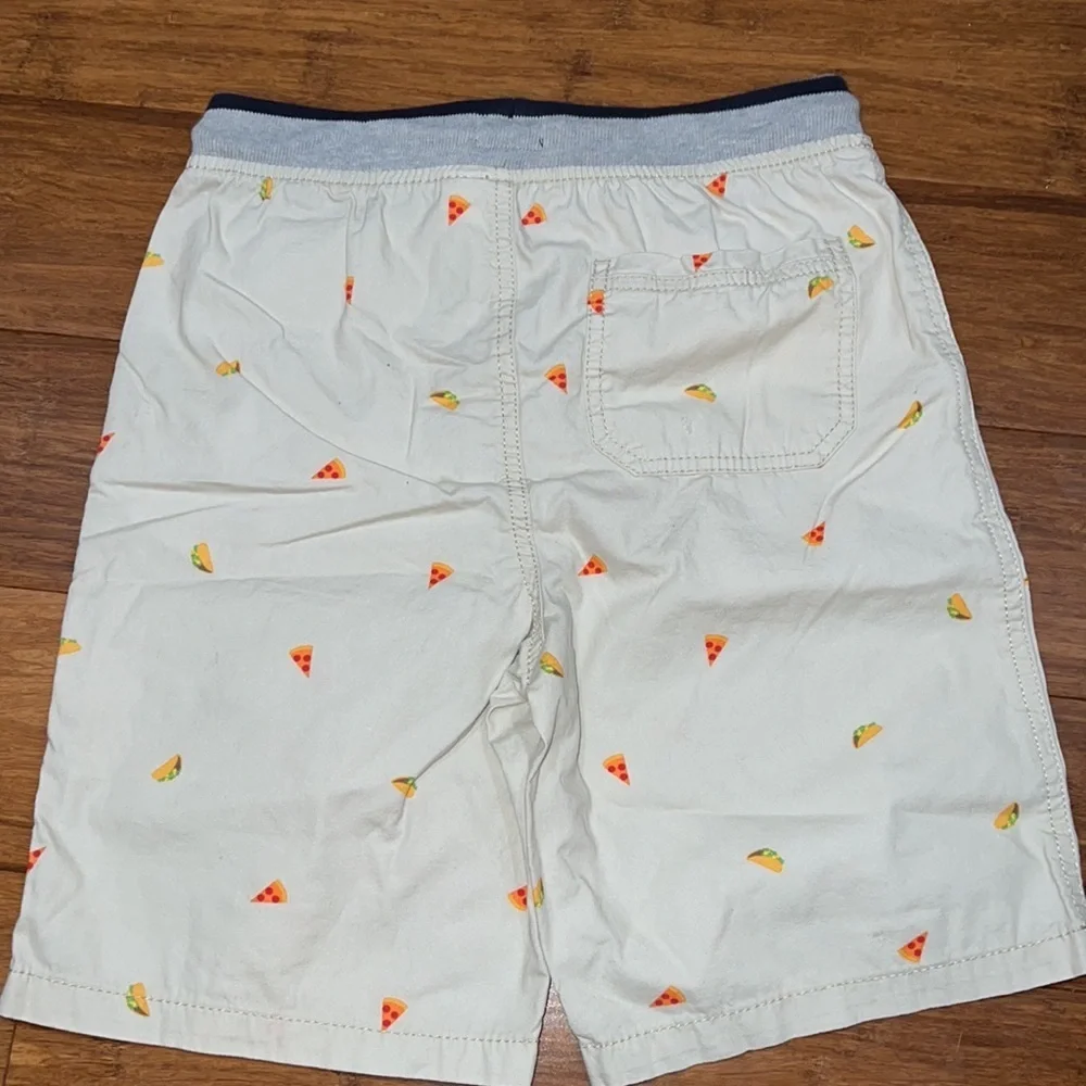 Osh kosh kids khaki elastic waist pull on pizza and taco shorts size 10 nWT